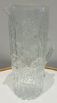 Large 1970s Scandinavian Textured "Ice" Glass Pitcher