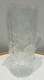 Large 1970s Scandinavian Textured "Ice" Glass Pitcher