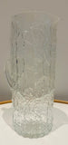 Large 1970s Scandinavian Textured "Ice" Glass Pitcher
