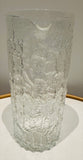Large 1970s Scandinavian Textured "Ice" Glass Pitcher