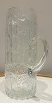 Large 1970s Scandinavian Textured "Ice" Glass Pitcher