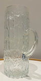 Large 1970s Scandinavian Textured "Ice" Glass Pitcher