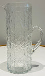 Large 1970s Scandinavian Textured "Ice" Glass Pitcher