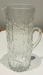 Large 1970s Scandinavian Textured "Ice" Glass Pitcher