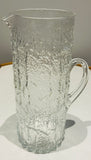 Large 1970s Scandinavian Textured "Ice" Glass Pitcher
