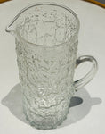 Large 1970s Scandinavian Textured "Ice" Glass Pitcher