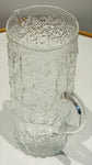 Large 1970s Scandinavian Textured "Ice" Glass Pitcher