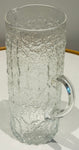 Large 1970s Scandinavian Textured "Ice" Glass Pitcher