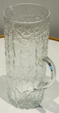 Large 1970s Scandinavian Textured "Ice" Glass Pitcher
