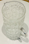 Large 1970s Scandinavian Textured "Ice" Glass Pitcher