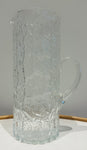 Large 1970s Scandinavian Textured "Ice" Glass Pitcher