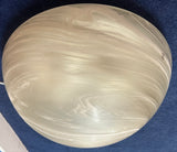 Large 1970s German Putzler Domed Frosted Glass Flush Mount Ceiling Light