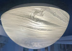 Large 1970s German Putzler Domed Frosted Glass Flush Mount Ceiling Light