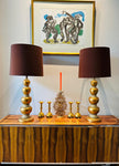 Pair of 1950s Frederick Cooper Gold Leaf Table Lamps