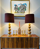 Pair of 1950s Frederick Cooper Gold Leaf Table Lamps