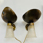 Pair of 1950s Italian Barovier Style Murano Glass Wall Sconces