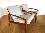 Pair of 1950s Kai Kristiansen "Paper Knife" Teak Armchairs