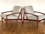 Pair of 1950s Kai Kristiansen "Paper Knife" Teak Armchairs