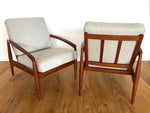 Pair of 1950s Kai Kristiansen "Paper Knife" Teak Armchairs