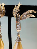 Pair of 1950s Marcel Boucher "Glam" Teardrop Earrings