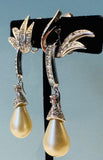 Pair of 1950s Marcel Boucher "Glam" Teardrop Earrings