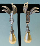 Pair of 1950s Marcel Boucher "Glam" Teardrop Earrings