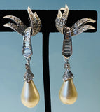 Pair of 1950s Marcel Boucher "Glam" Teardrop Earrings