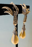 Pair of 1950s Marcel Boucher "Glam" Teardrop Earrings