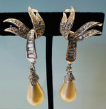 Pair of 1950s Marcel Boucher "Glam" Teardrop Earrings