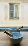 Pair of 1950s Apothecary Porcelain Mortar & Pestle Porcelaine Avignon France