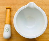 Pair of 1950s Apothecary Porcelain Mortar & Pestle Porcelaine Avignon France