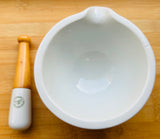 Pair of 1950s Apothecary Porcelain Mortar & Pestle Porcelaine Avignon France