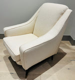 Pair of 1950s French Cream Boucle Lounge Chairs