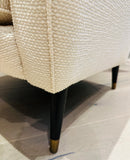 Pair of 1950s French Cream Boucle Lounge Chairs