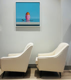 Pair of 1950s French Cream Boucle Lounge Chairs