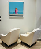 Pair of 1950s French Cream Boucle Lounge Chairs