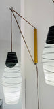 Pair of 1960s Czech Zukov Black & White Wall Lights