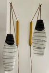 Pair of 1960s Czech Zukov Black & White Wall Lights