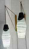 Pair of 1960s Czech Zukov Black & White Wall Lights