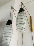 Pair of 1960s Czech Zukov Black & White Wall Lights