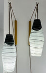 Pair of 1960s Czech Zukov Black & White Wall Lights