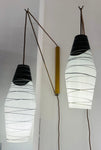 Pair of 1960s Czech Zukov Black & White Wall Lights