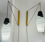 Pair of 1960s Czech Zukov Black & White Wall Lights