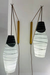 Pair of 1960s Czech Zukov Black & White Wall Lights