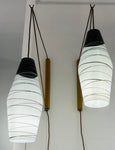 Pair of 1960s Czech Zukov Black & White Wall Lights