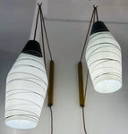 Pair of 1960s Czech Zukov Black & White Wall Lights