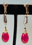 Pair of 1950s Marcel Boucher Pink Teardrop Earrings 8086E