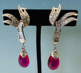 Pair of 1950s Marcel Boucher Pink Teardrop Earrings 8086E