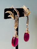 Pair of 1950s Marcel Boucher Pink Teardrop Earrings 8086E