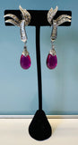 Pair of 1950s Marcel Boucher Pink Teardrop Earrings 8086E
